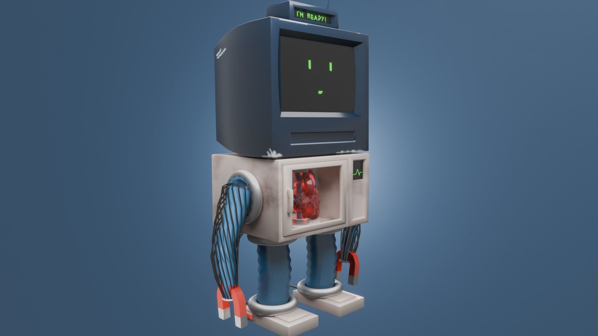 Home appliances robot Low-poly 3D model_2