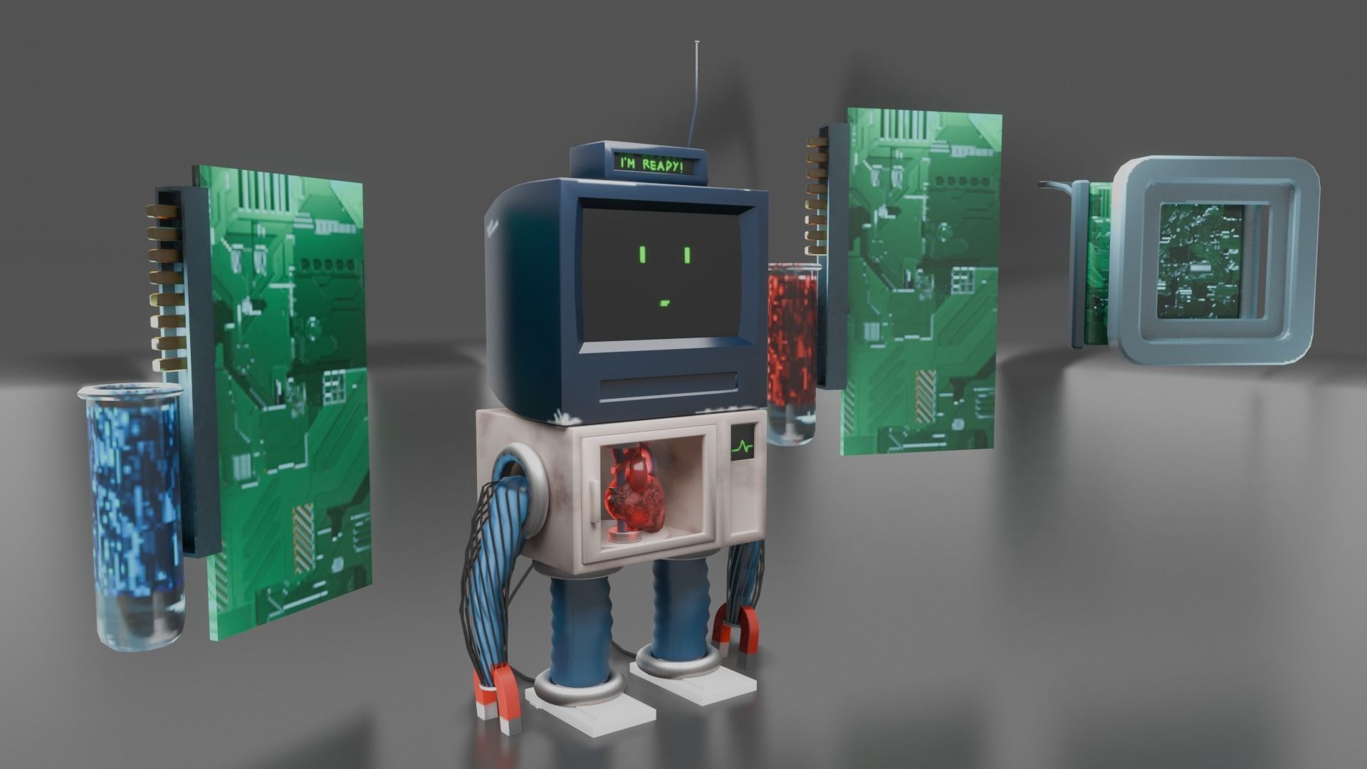 Home appliances robot Low-poly 3D model_22