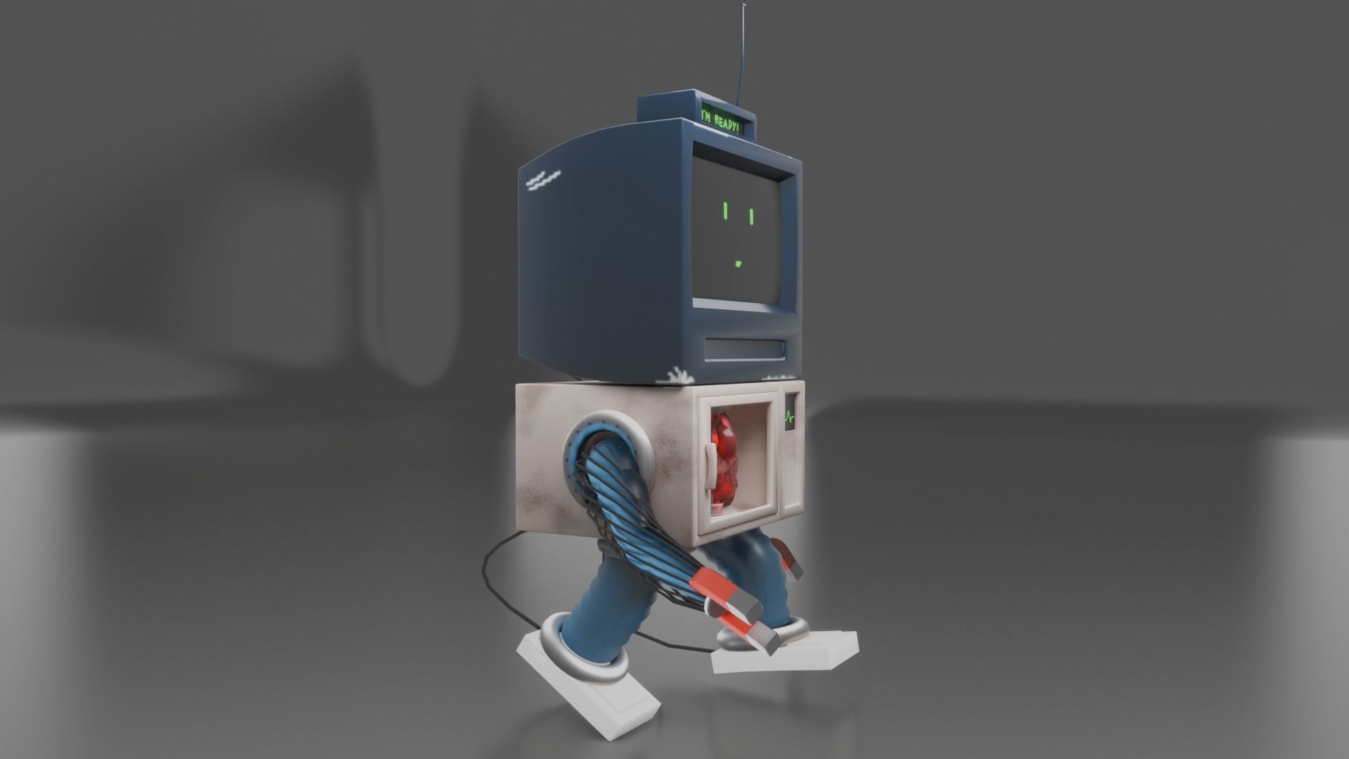 Home appliances robot Low-poly 3D model_16