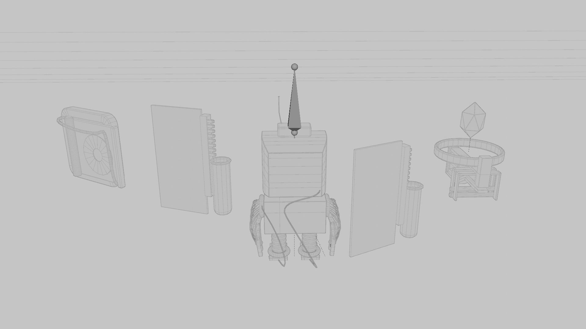 Home appliances robot Low-poly 3D model_13