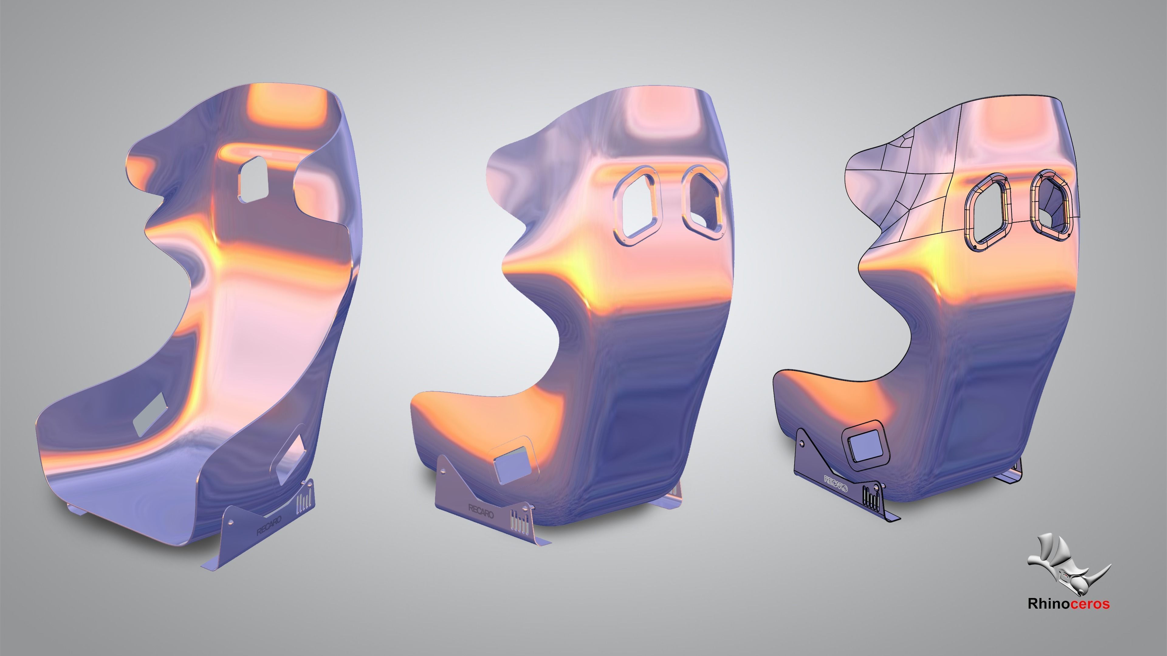 RECARO PRO RACER 3D Model Low-poly 3D model_7