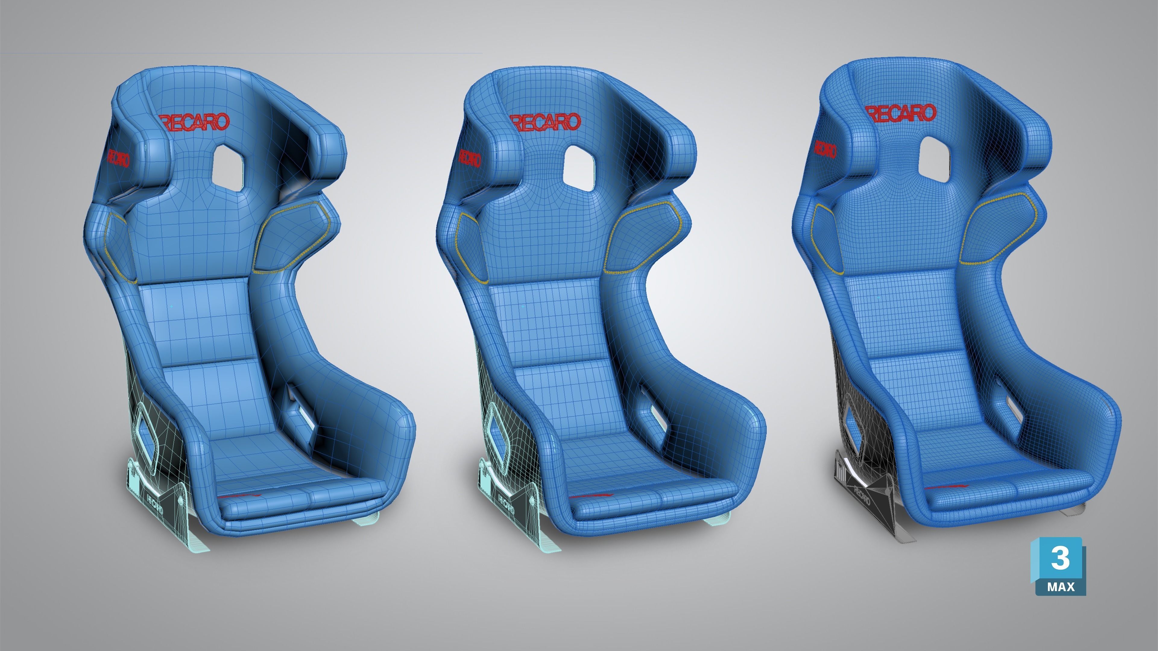 RECARO PRO RACER 3D Model Low-poly 3D model_10