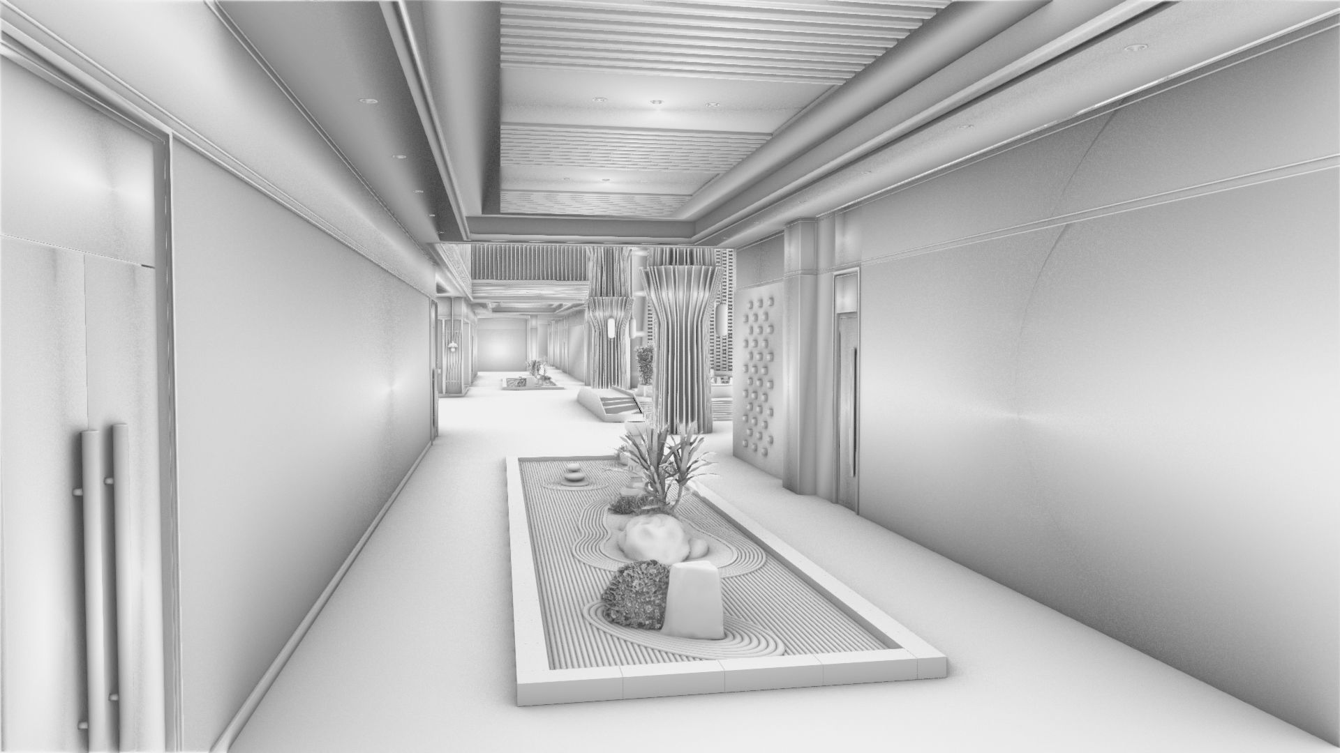 Hotel Lobby 3D model_4