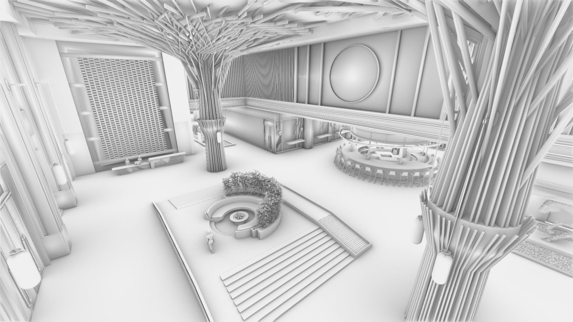 Hotel Lobby 3D model_2