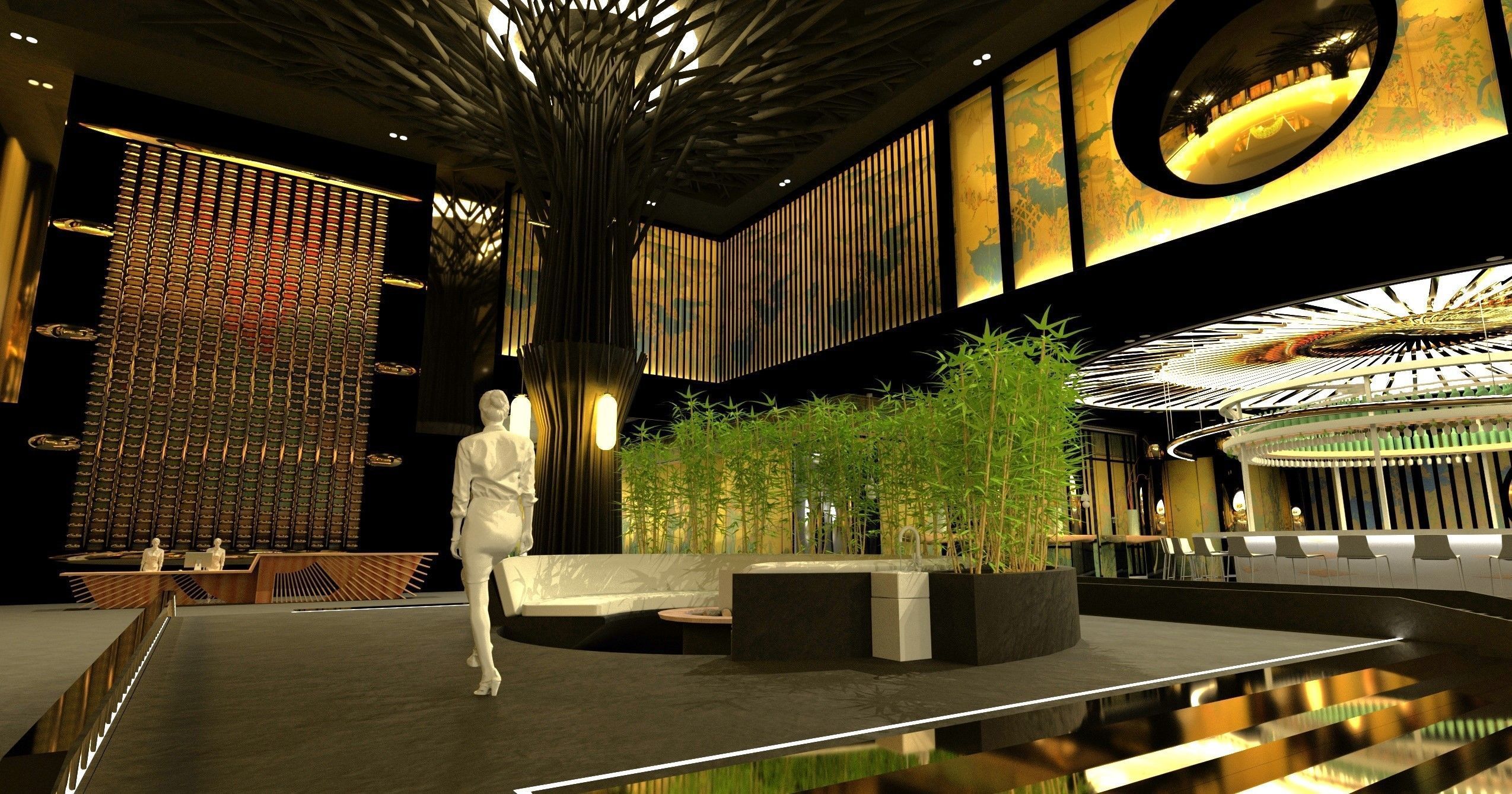 Hotel Lobby 3D model_1