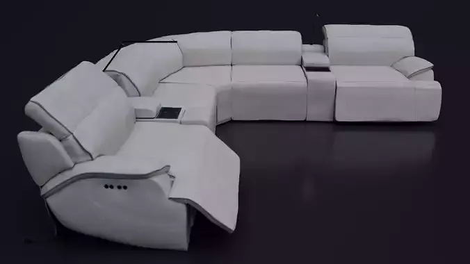White Leather Luxury Livingroom