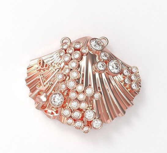 Clampshell diamond pendant nice design 3D print model