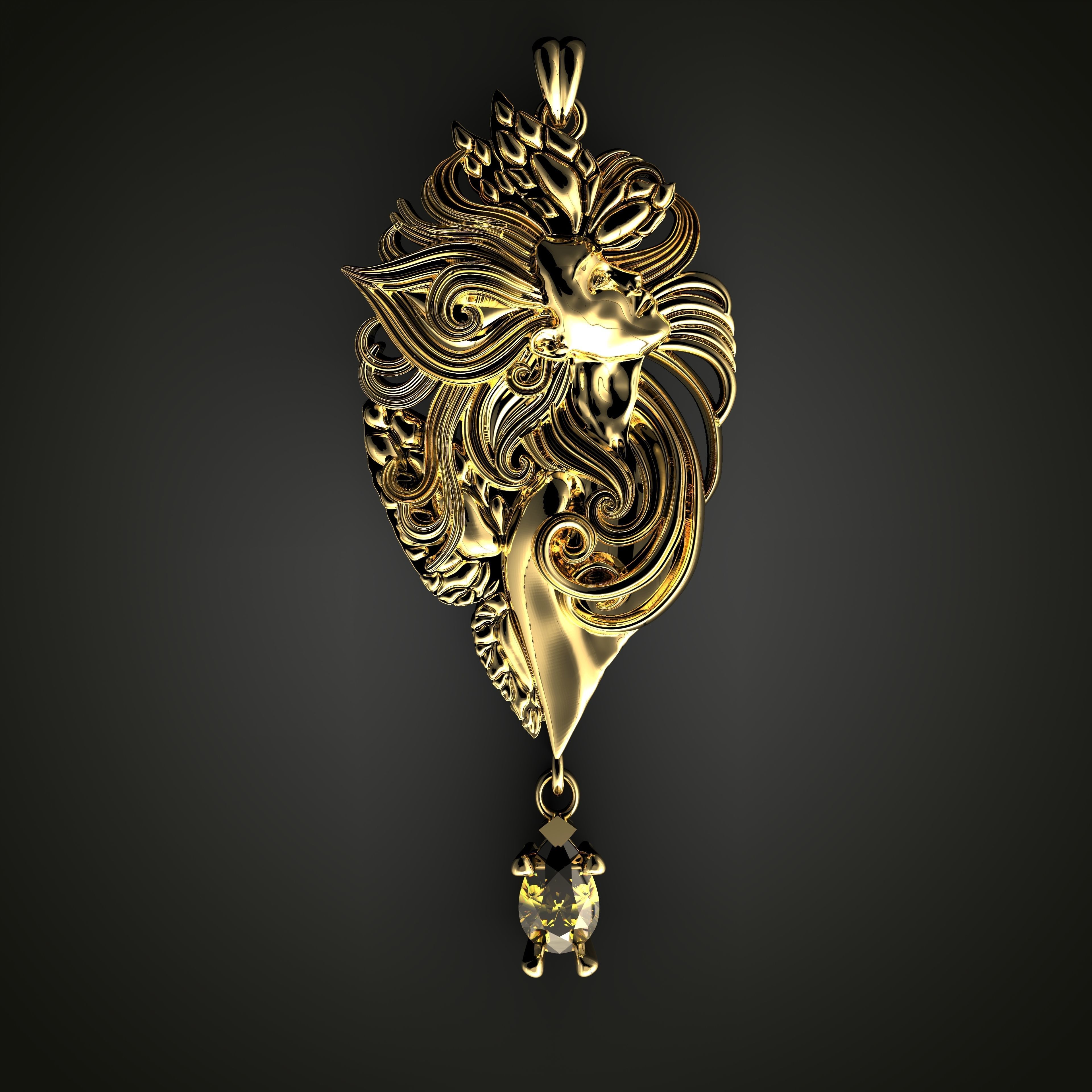 Angel Pendant 3D print model_3