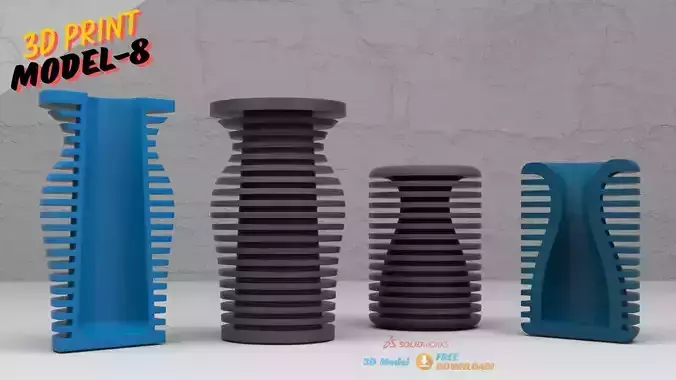 3D-Printing Flower Pots-Interior Decor-Model-8 STL file FREE