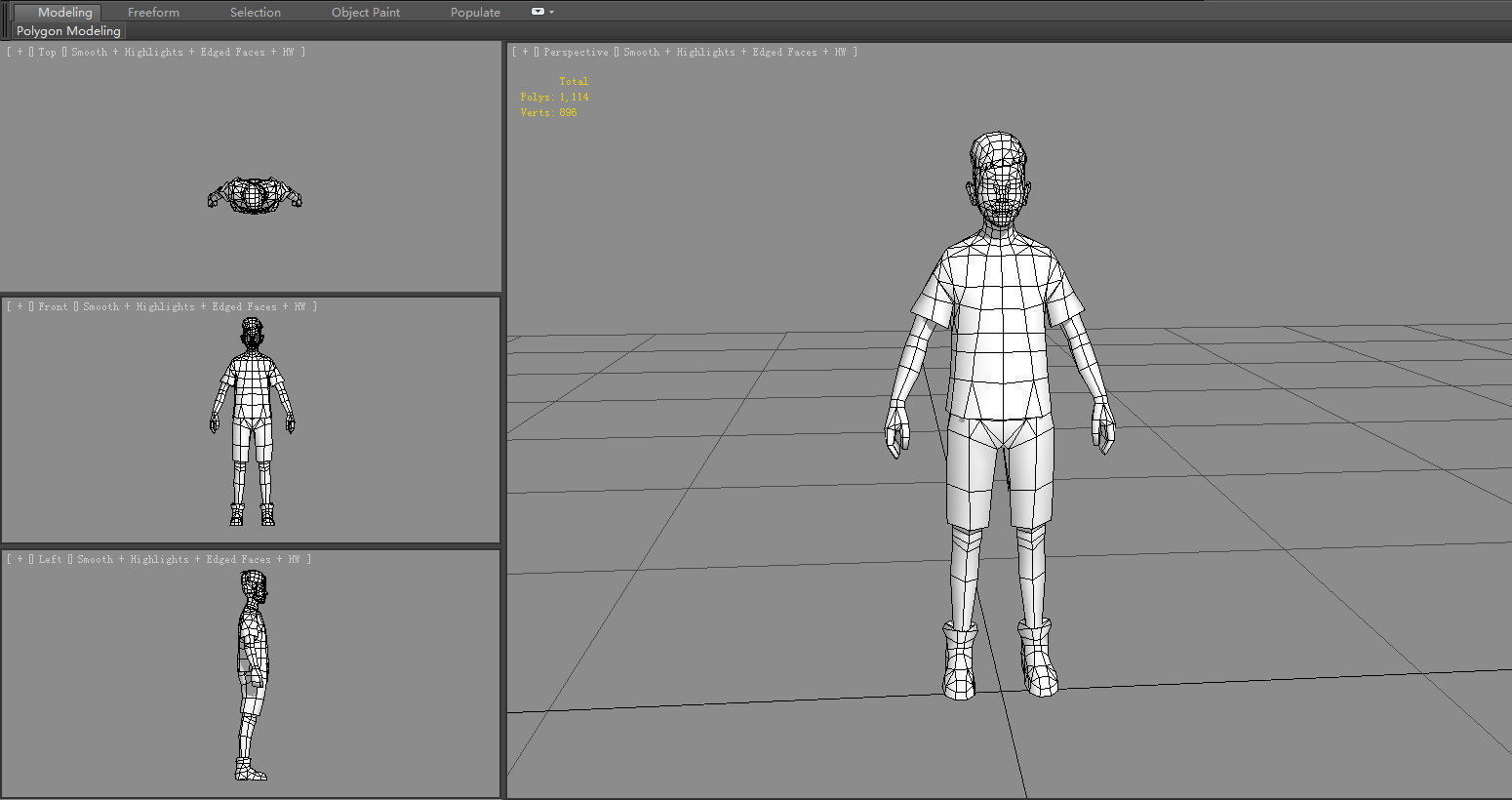 Cartoon teenage boy Low-poly 3D model_6