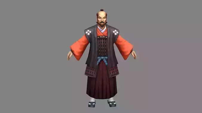 Cartoon Samurai of Japan - feudal lord
