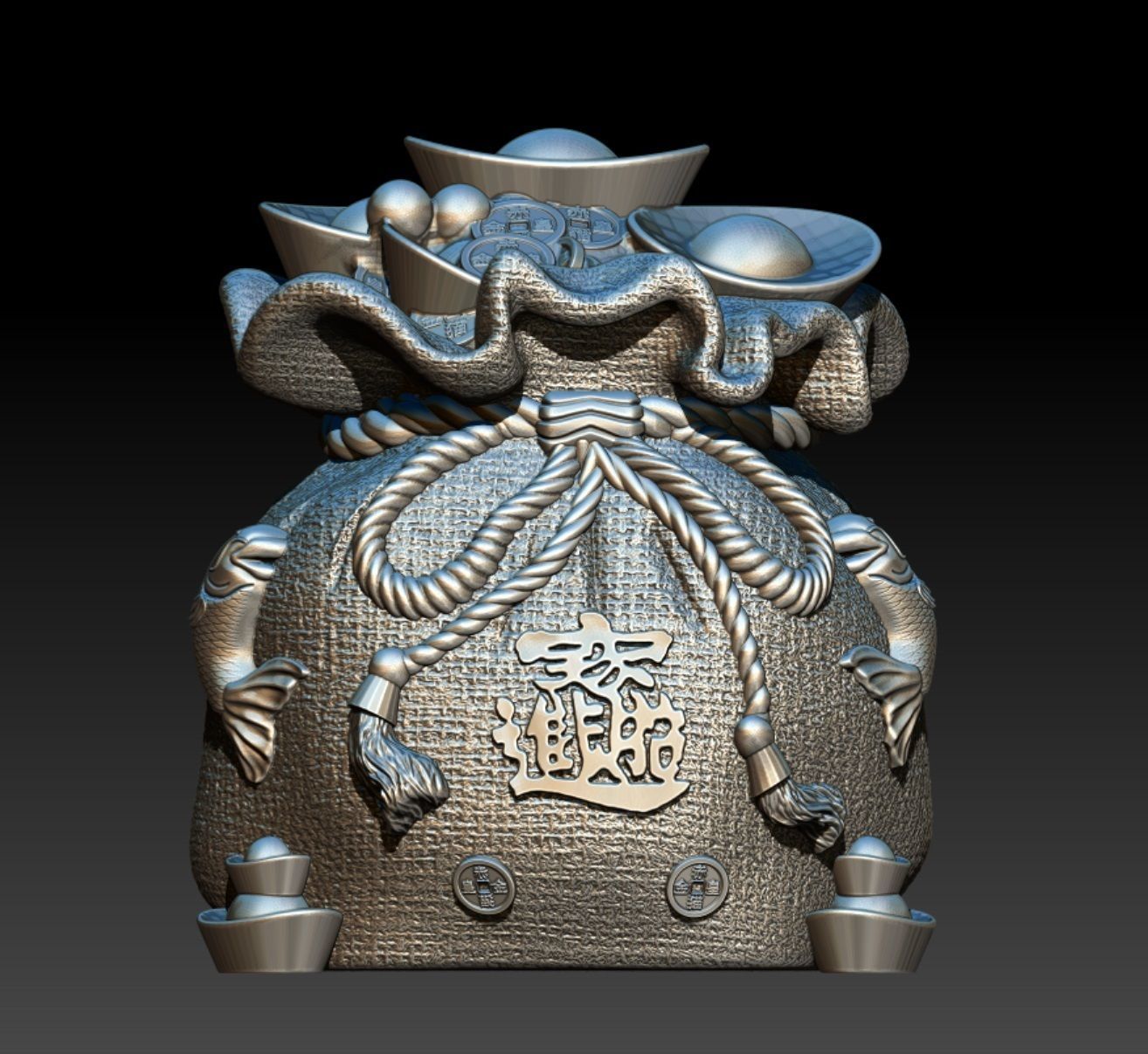CHINESE LUCKY POCKET MONEY 3D print model_1