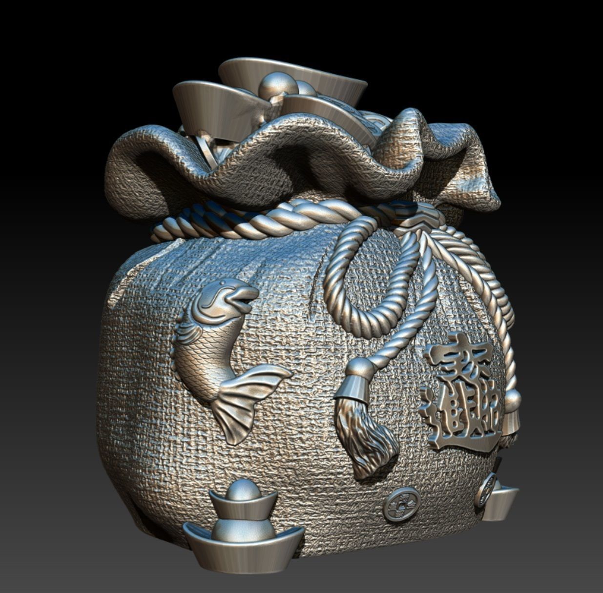 CHINESE LUCKY POCKET MONEY 3D print model_9