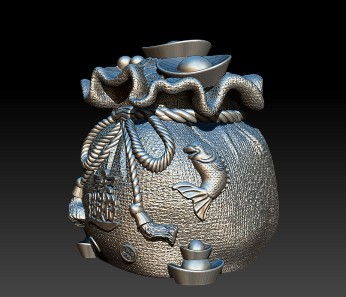 CHINESE LUCKY POCKET MONEY 3D print model_3