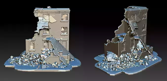 SMALL RUINED BUILDING 3D print model