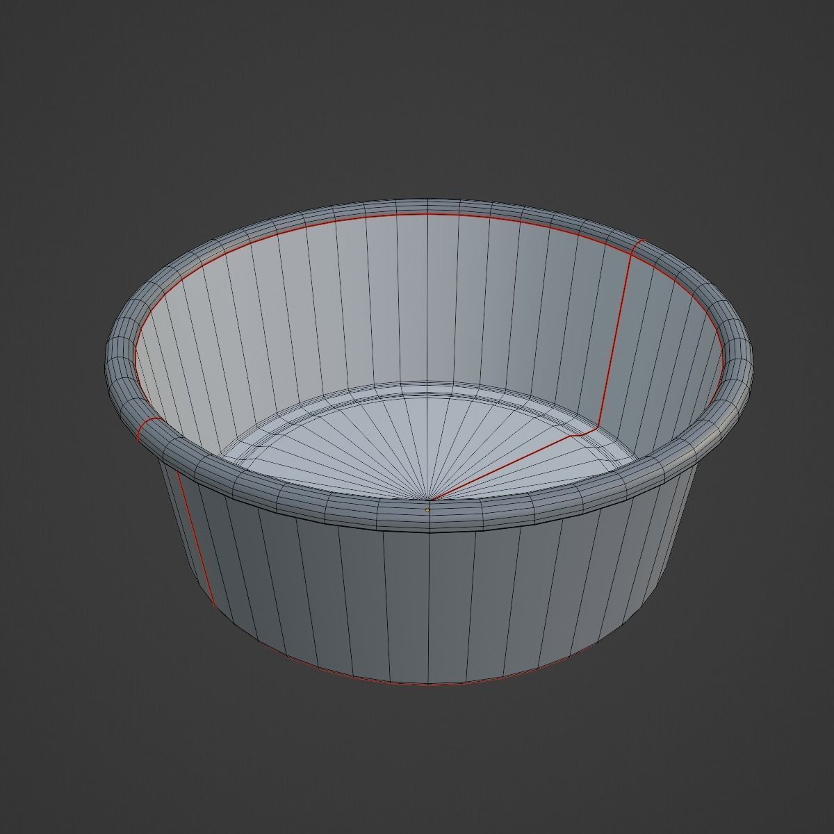 Simple Plastic Wash Basin 07 Low-poly 3D model_7