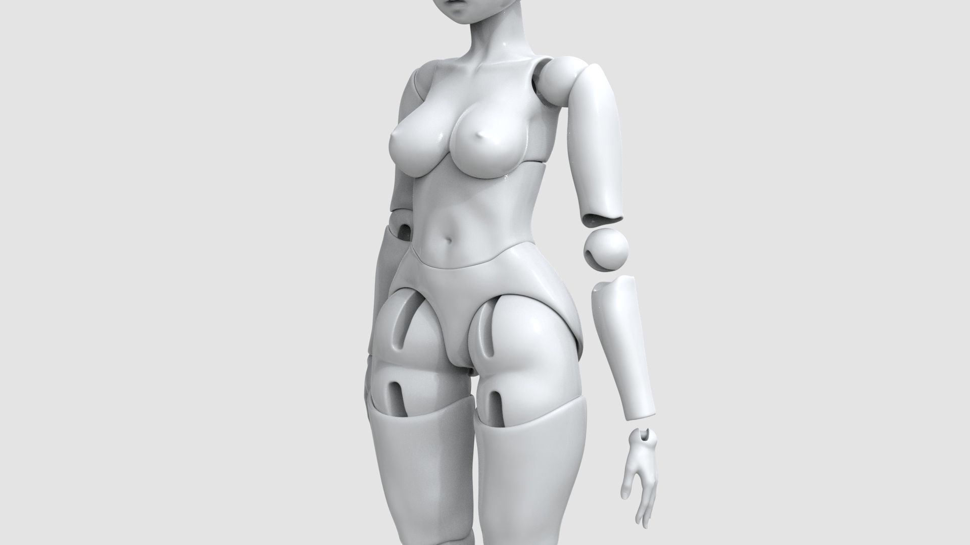 bjd movable joint doll Lora ball joint doll 3D print model_14