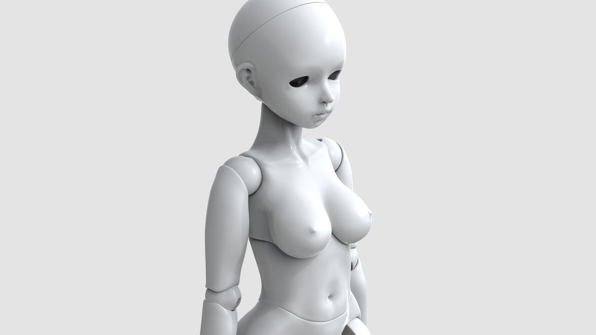 bjd movable joint doll Lora ball joint doll 3D print model_12