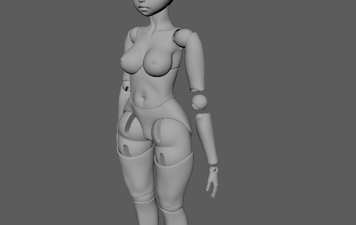 bjd movable joint doll Lora ball joint doll 3D print model_26