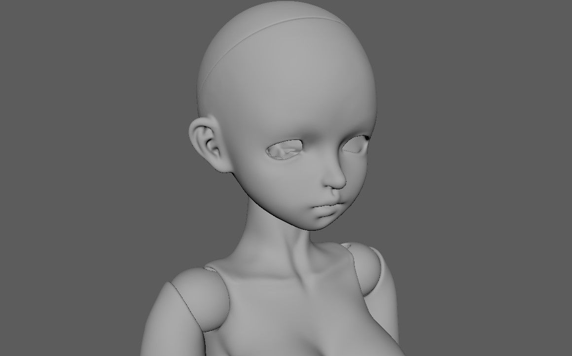 bjd movable joint doll Lora ball joint doll 3D print model_30