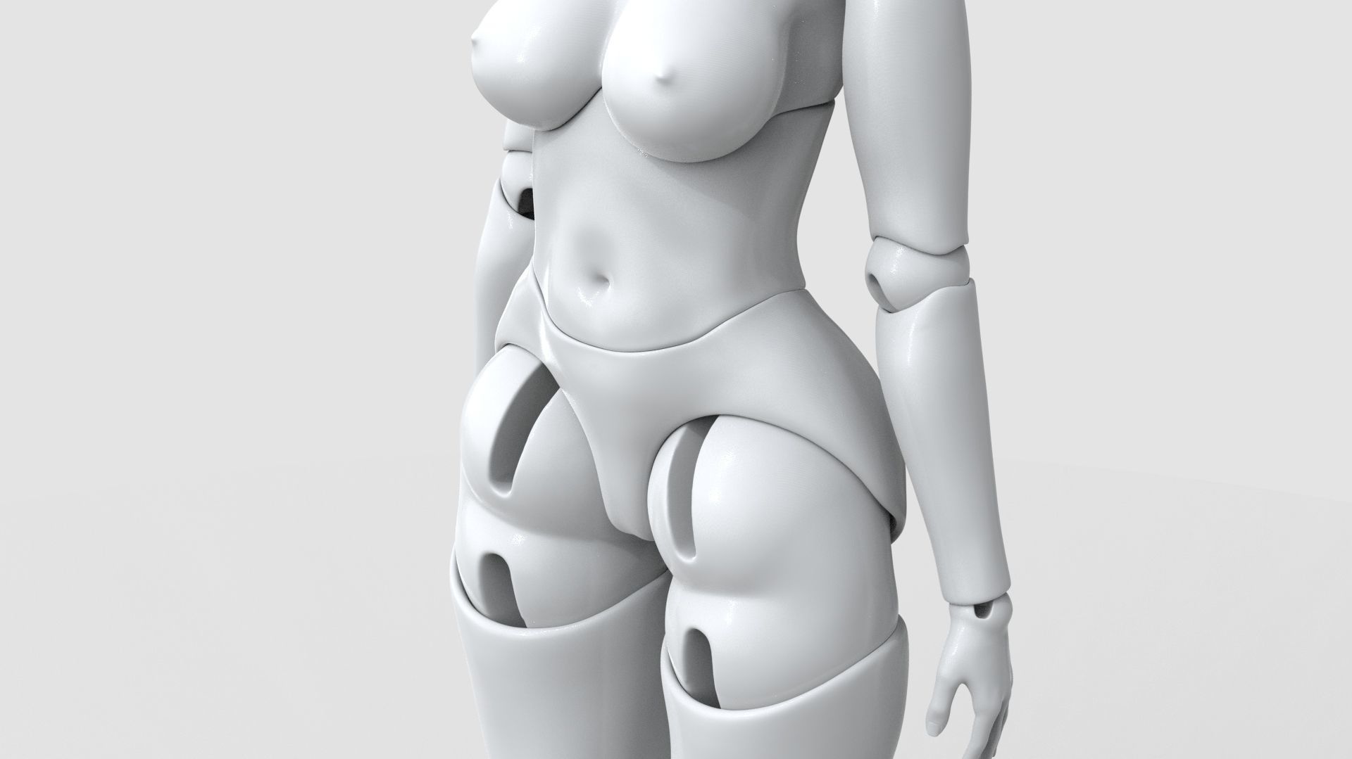 bjd movable joint doll Lora ball joint doll 3D print model_3