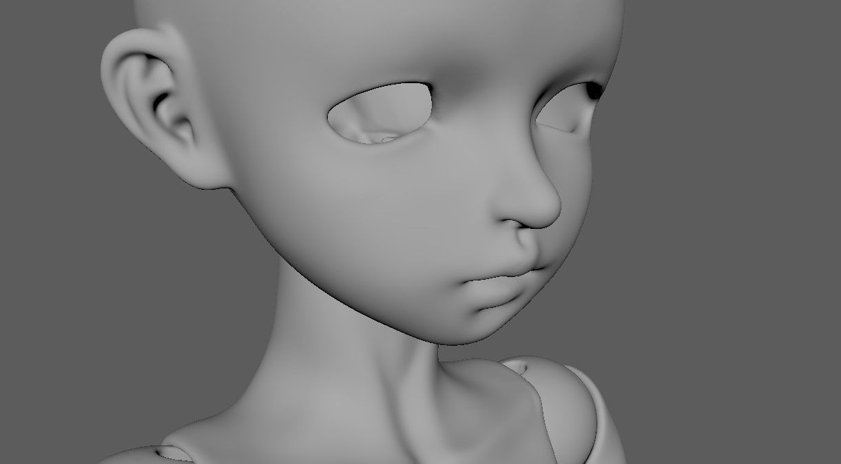 bjd movable joint doll Lora ball joint doll 3D print model_24