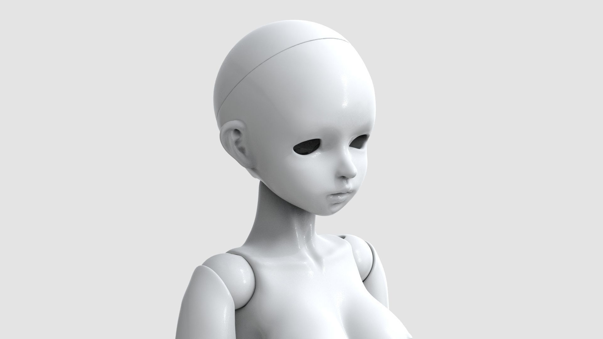 bjd movable joint doll Lora ball joint doll 3D print model_2