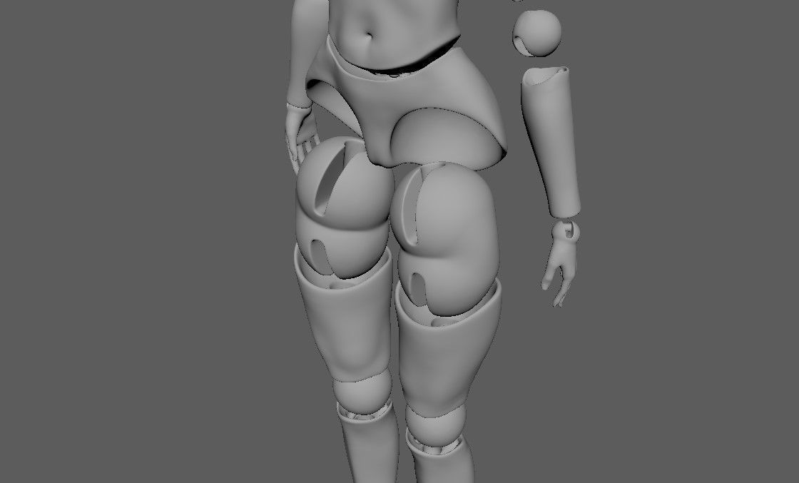 bjd movable joint doll Lora ball joint doll 3D print model_28