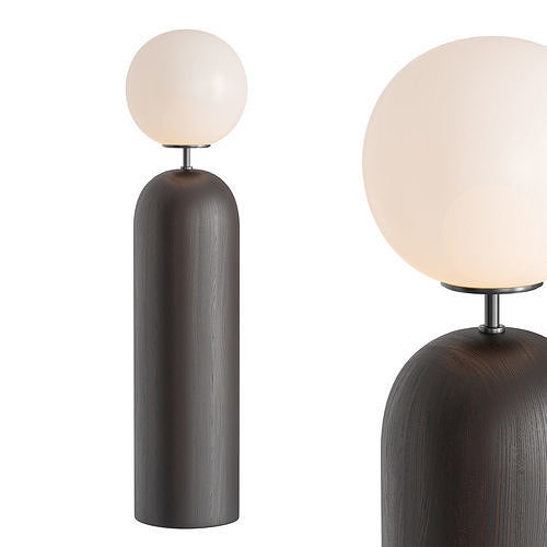 Ori Globe Table Lamp With Black Wood Base 3D model