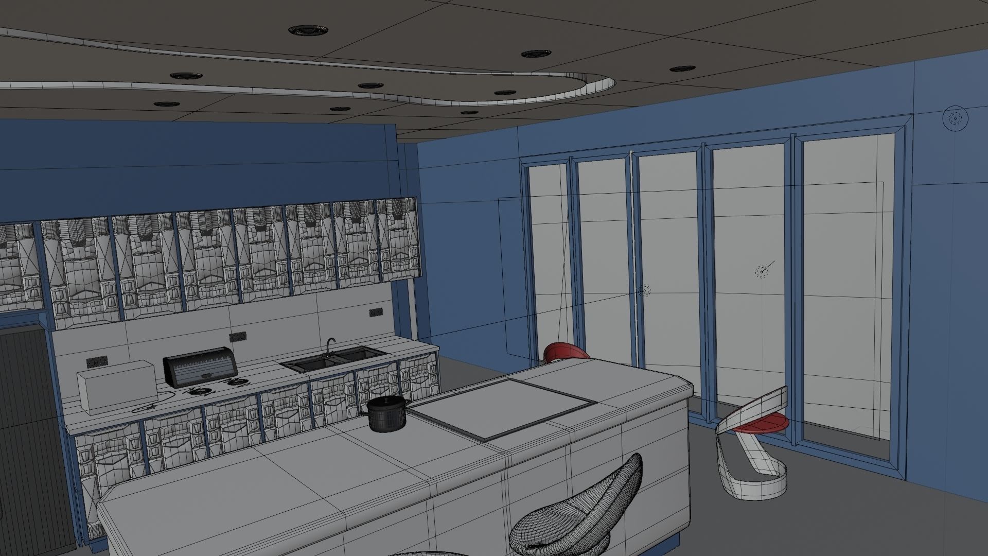 Modular sci fi kitchen 3D model_10