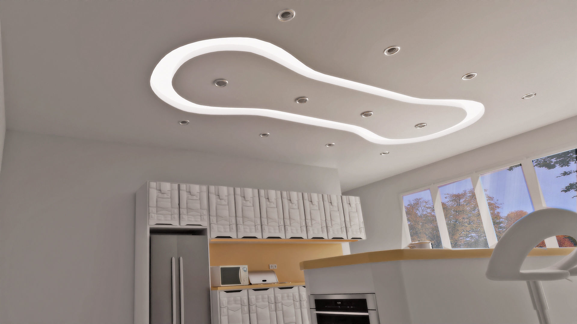 Modular sci fi kitchen 3D model_4