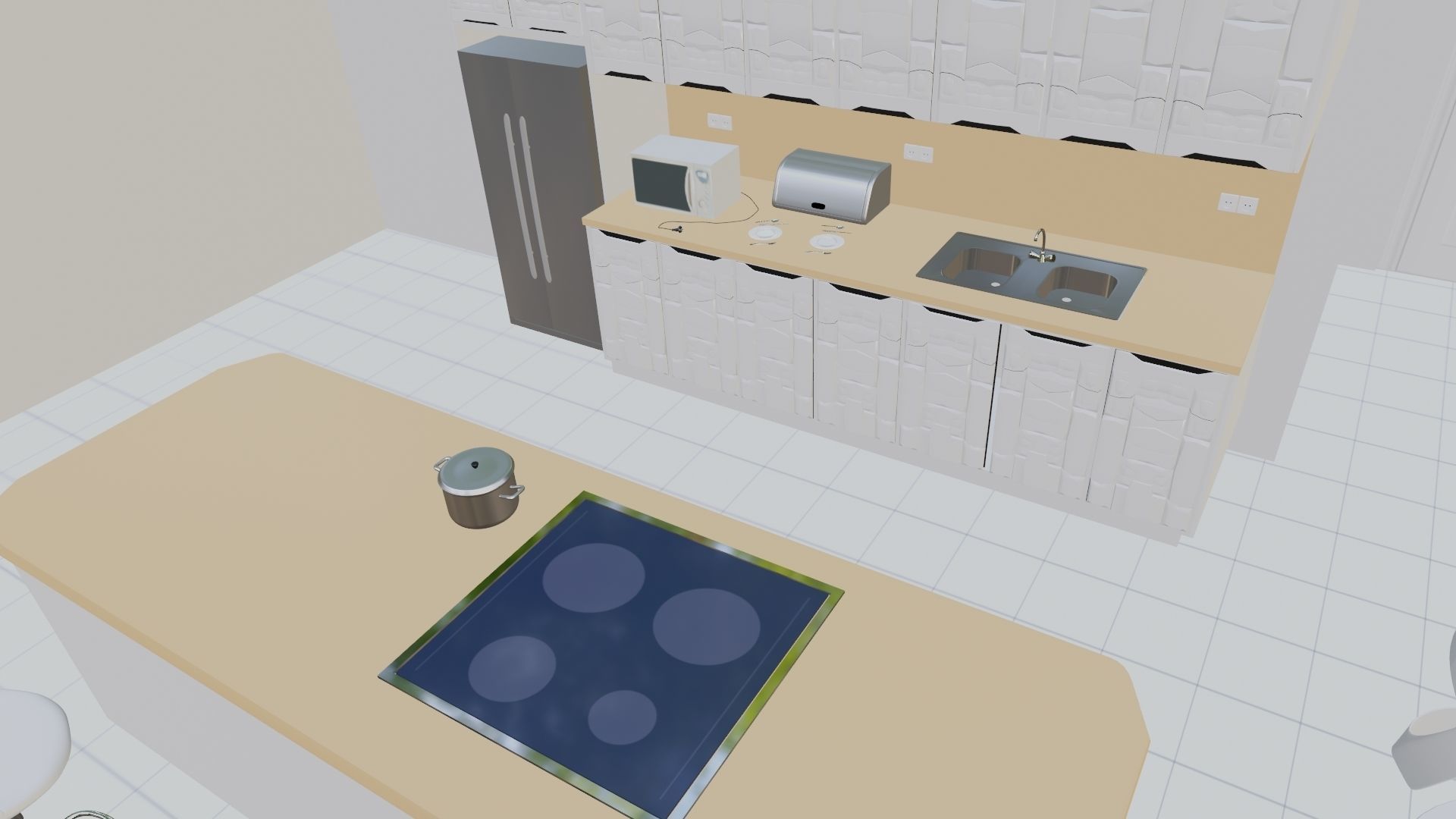 Modular sci fi kitchen 3D model_6