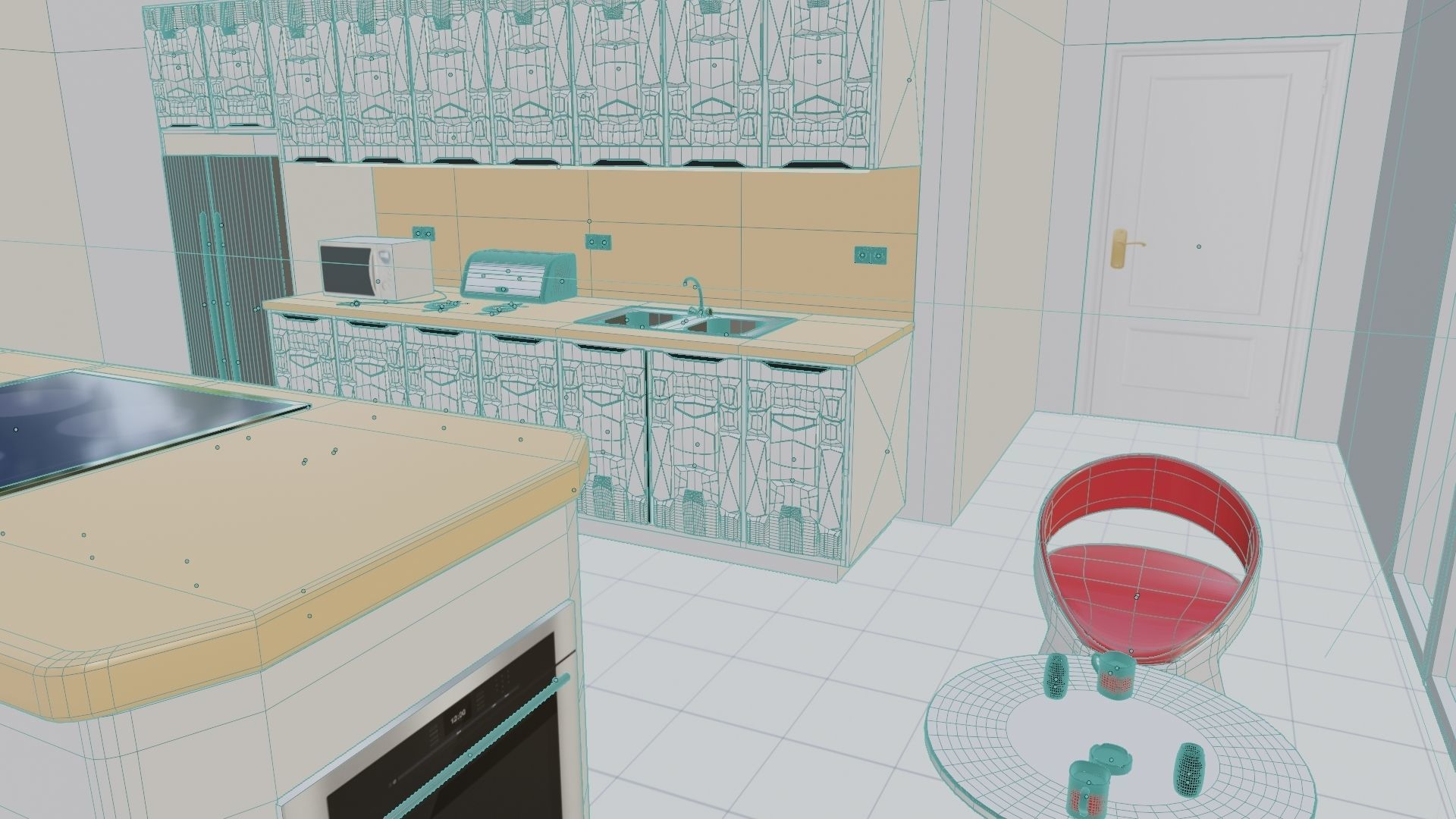 Modular sci fi kitchen 3D model_12