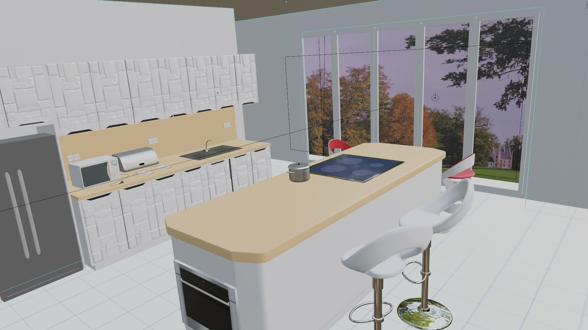 Modular sci fi kitchen 3D model_9