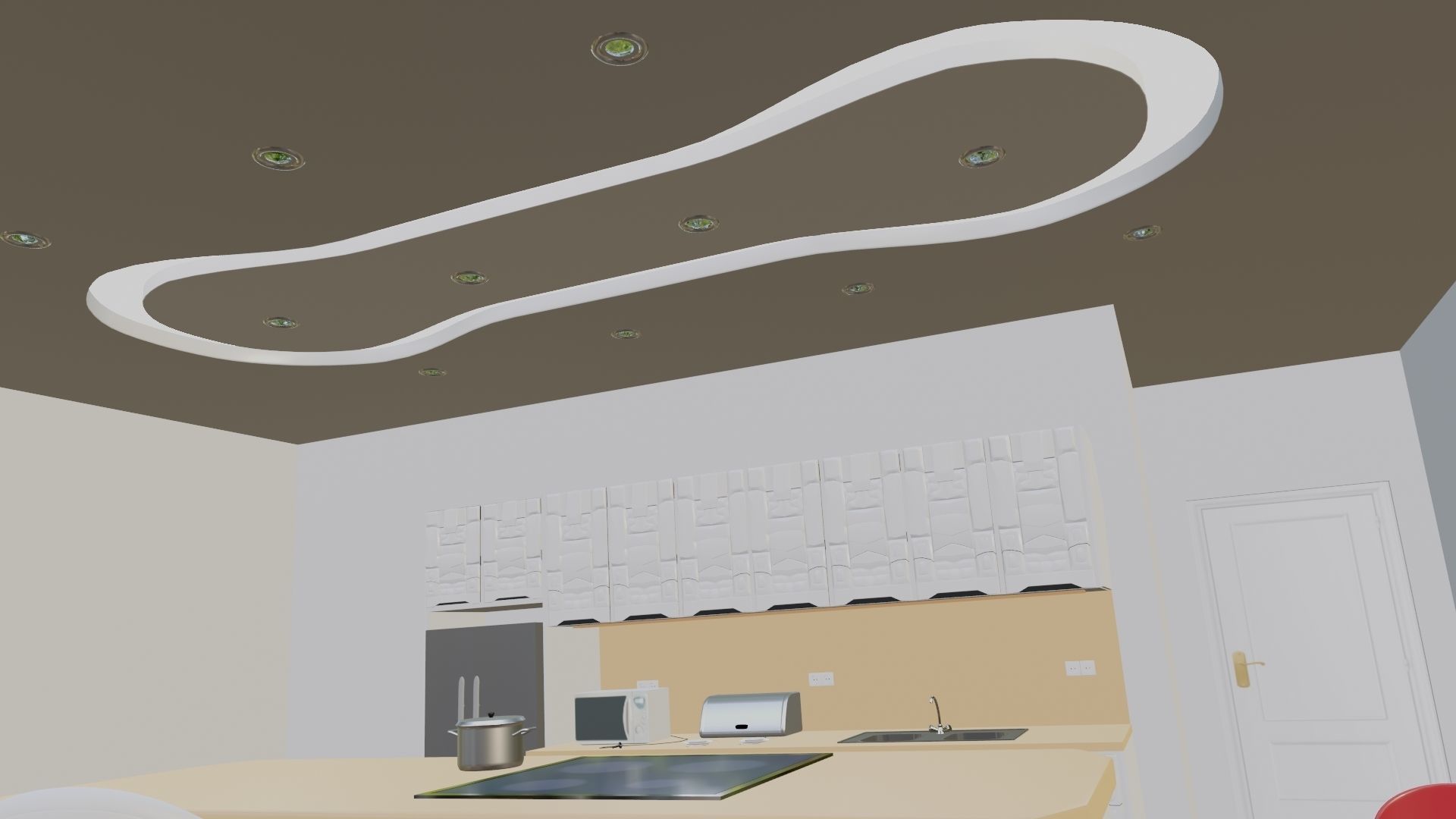 Modular sci fi kitchen 3D model_7