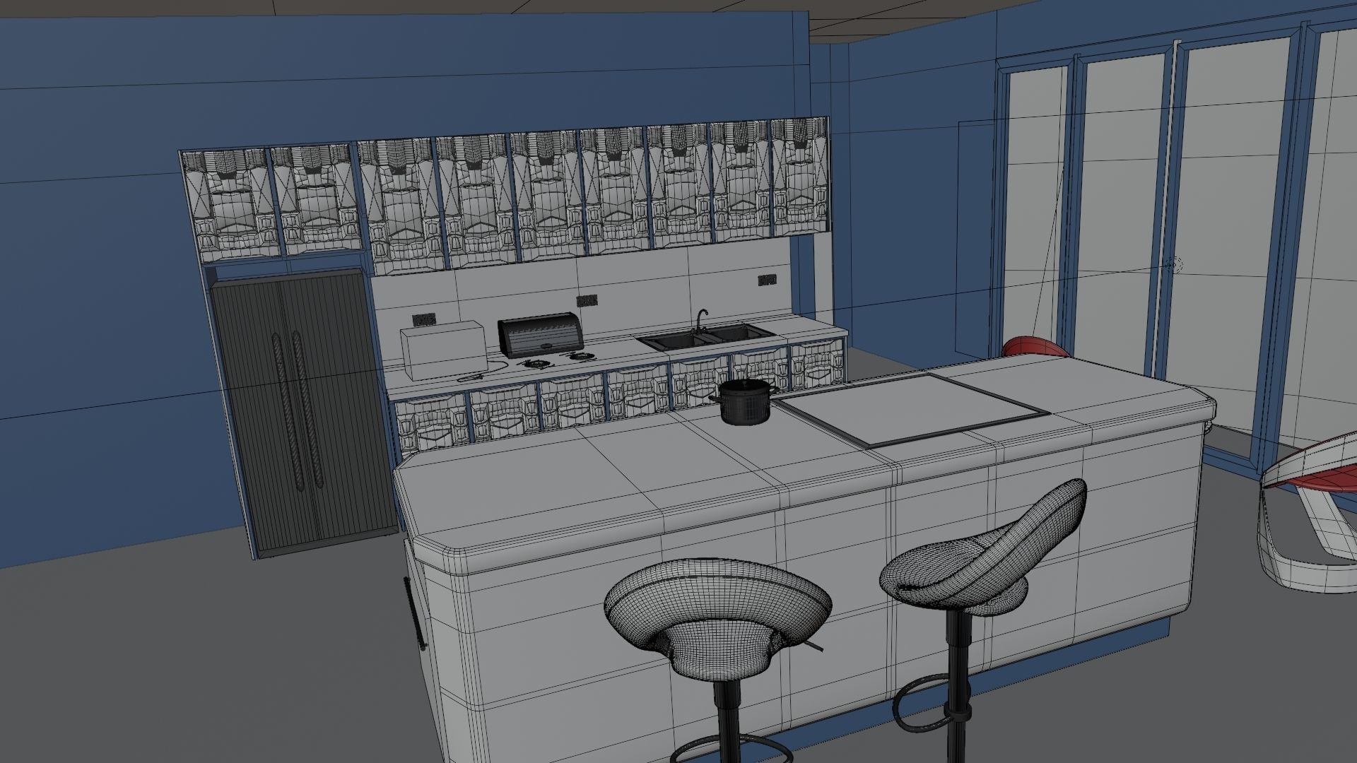 Modular sci fi kitchen 3D model_11
