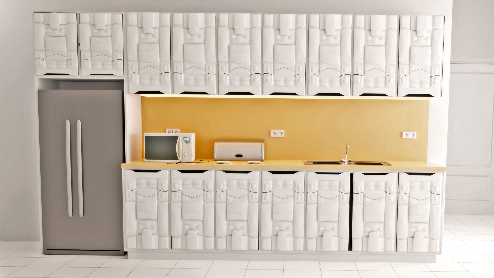 Modular sci fi kitchen 3D model_3