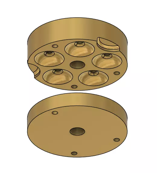 Mold for making cornea button of ocular prosthesis 5pcs version 3D print model_0