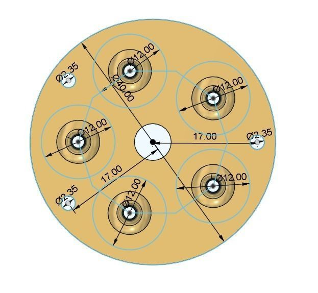 Mold for making cornea button of ocular prosthesis 5pcs version 3D print model_3
