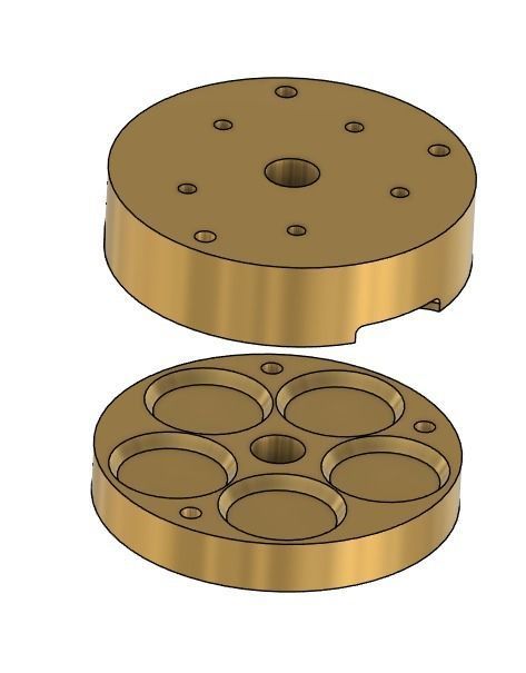Mold for making cornea button of ocular prosthesis 5pcs version 3D print model_1