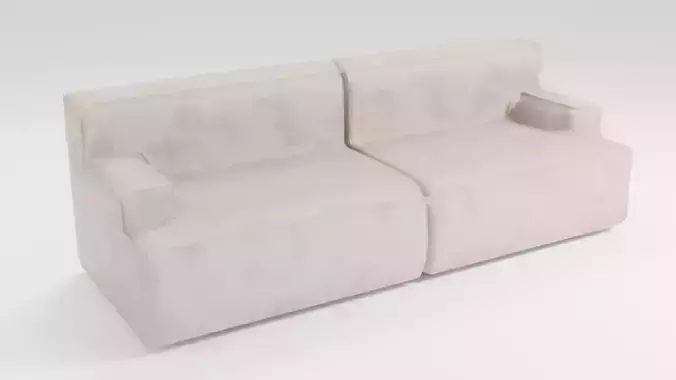Exquisite sofa in light colors in a minimalist style