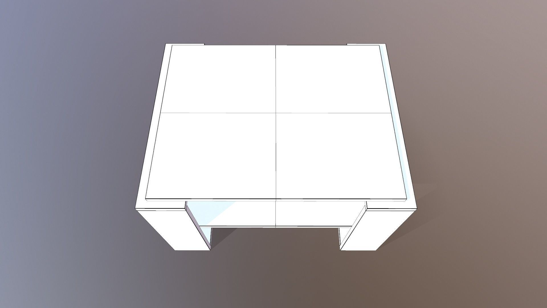Wooden Coffee Table 3D model_9