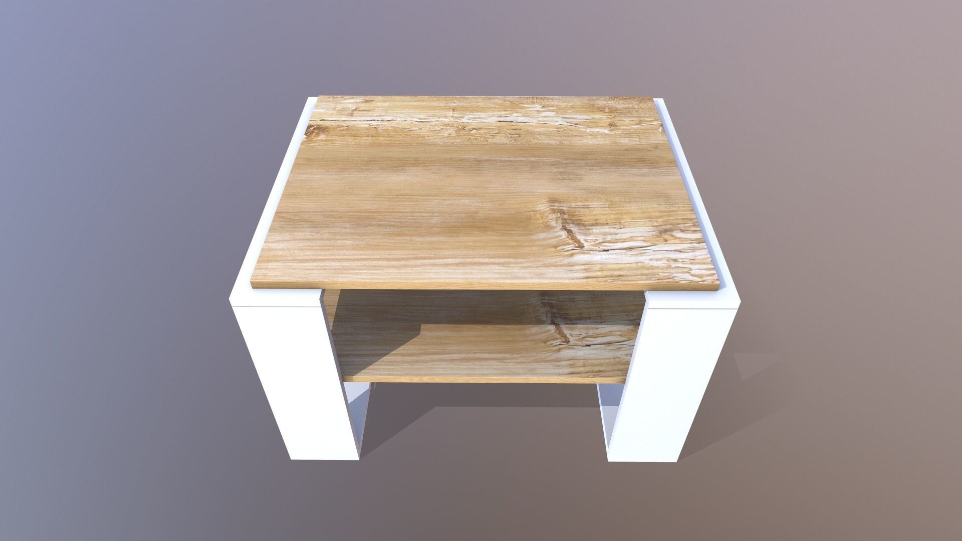 Wooden Coffee Table 3D model_7