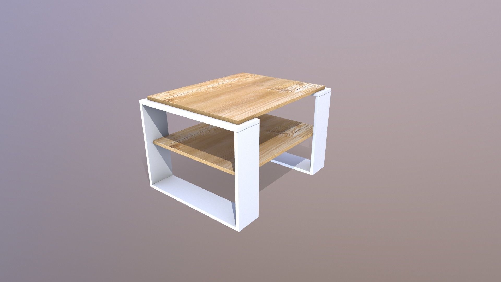 Wooden Coffee Table 3D model_2