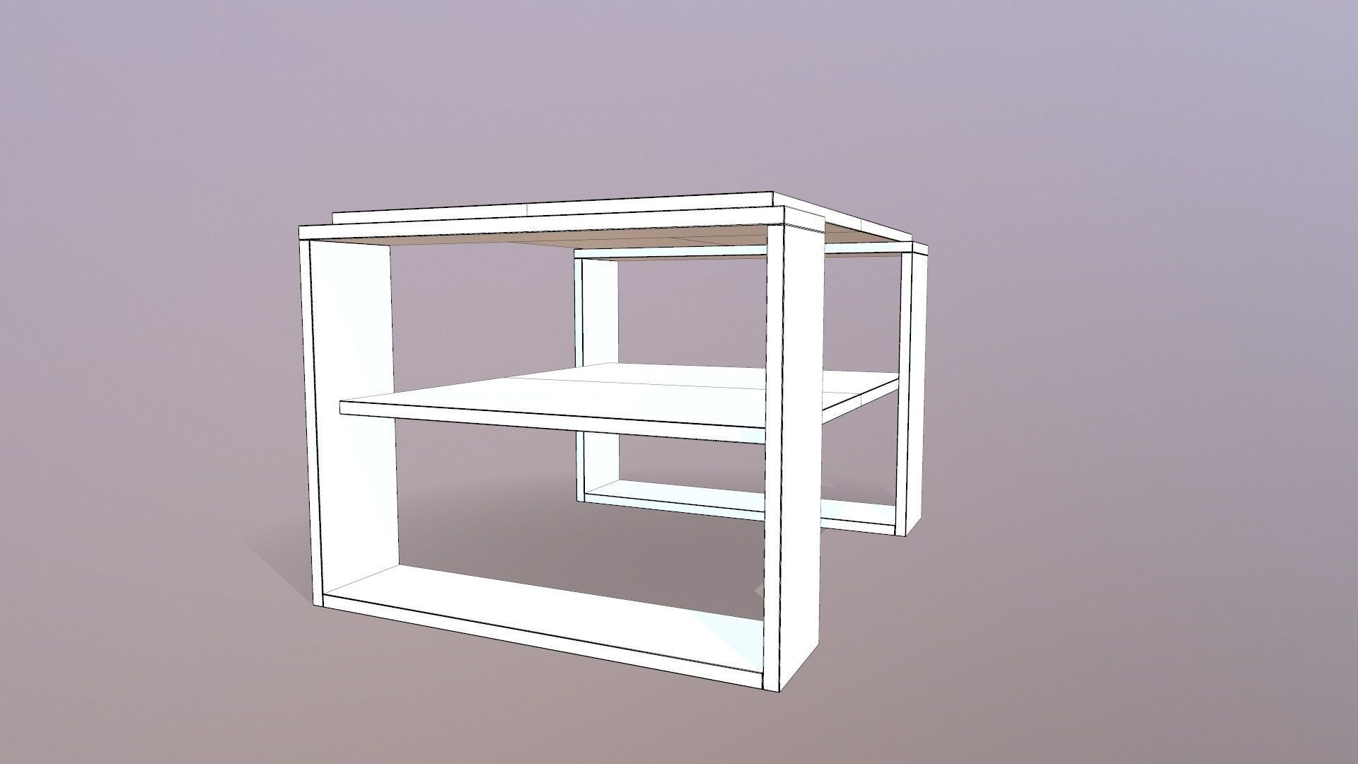 Wooden Coffee Table 3D model_11