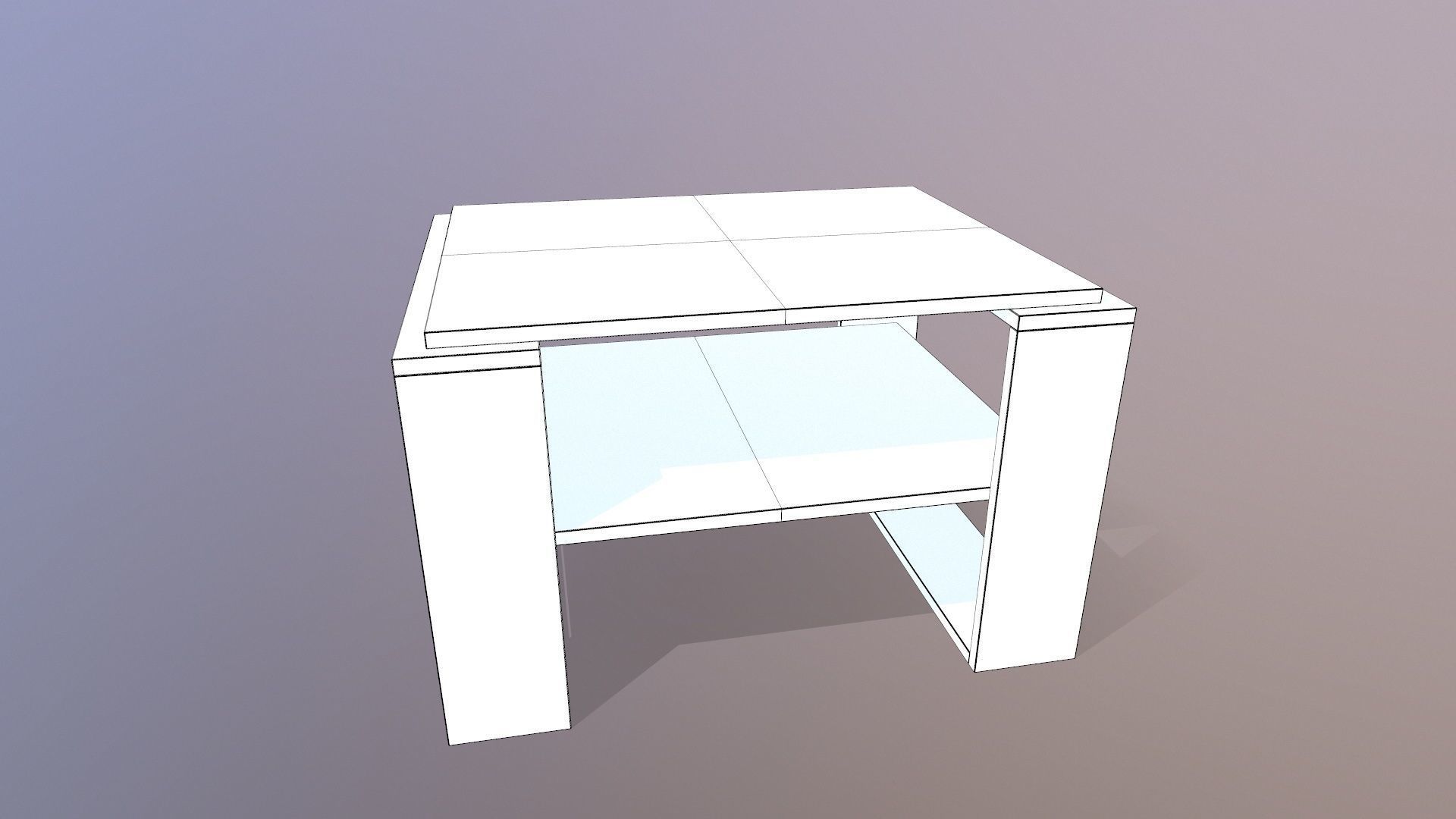 Wooden Coffee Table 3D model_10