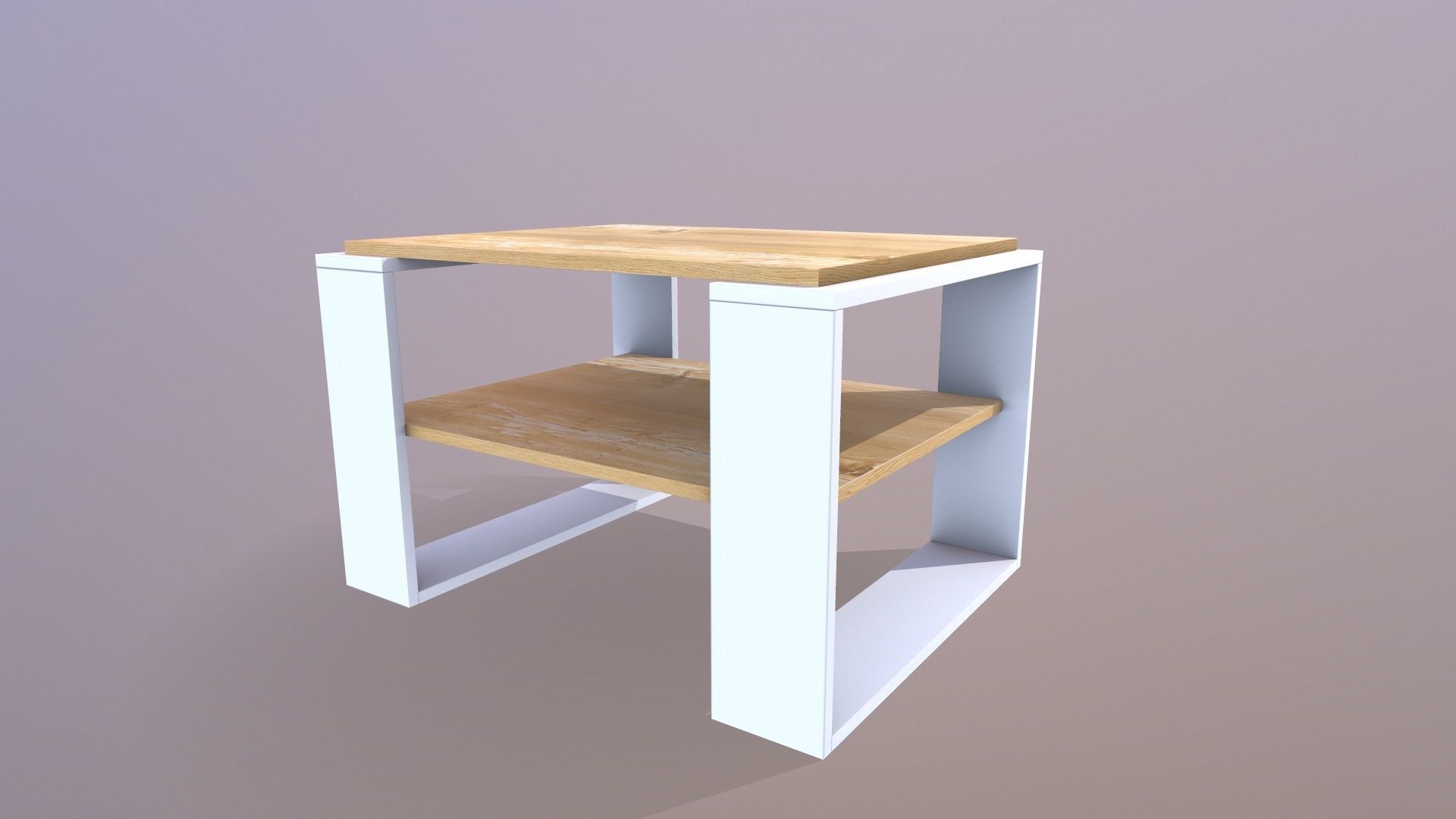 Wooden Coffee Table 3D model_4