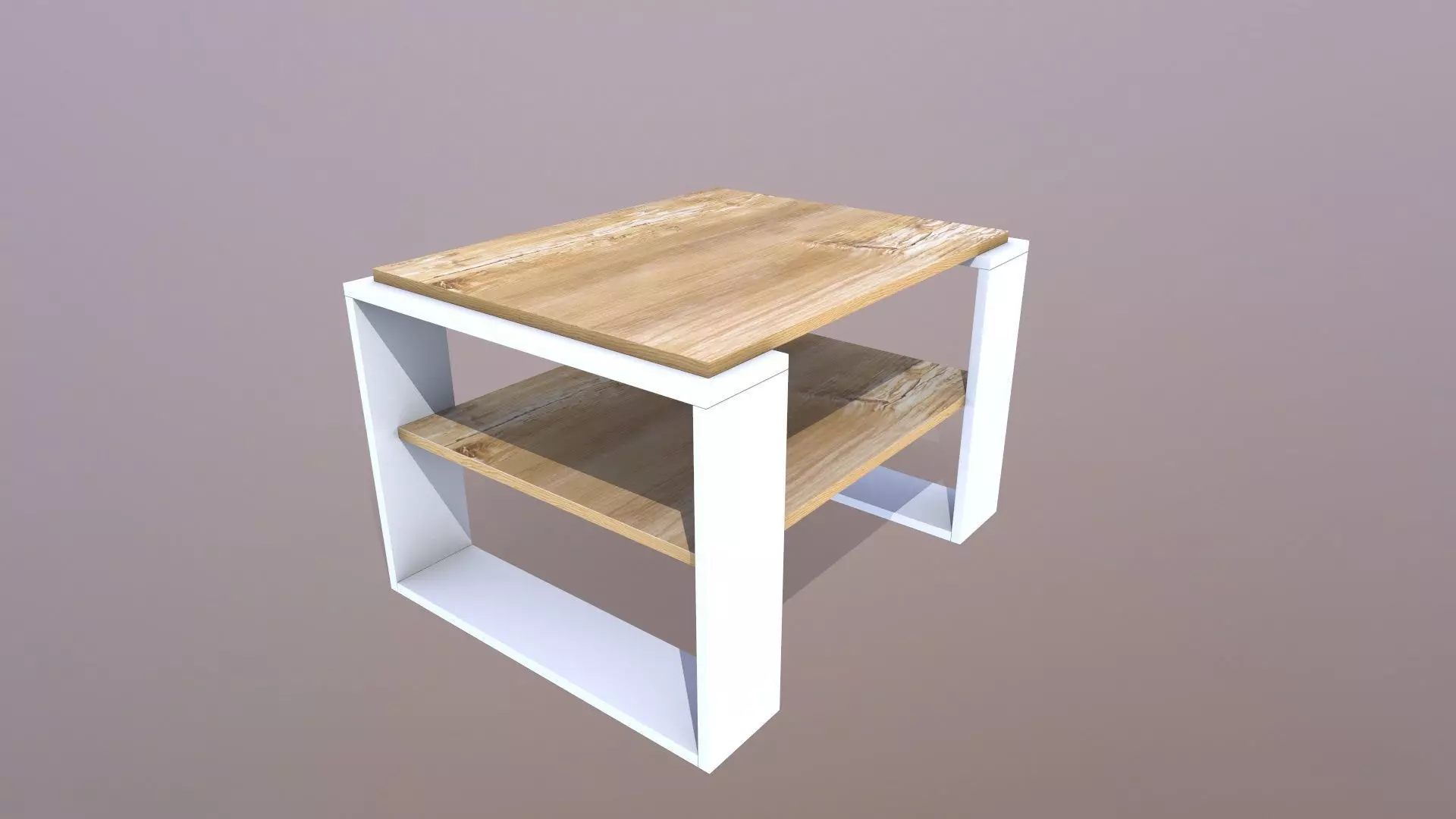 Wooden Coffee Table 3D model_0