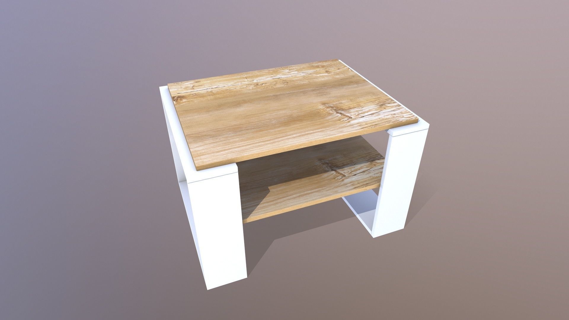 Wooden Coffee Table 3D model_6