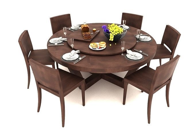 Dining table and chairs 3D model